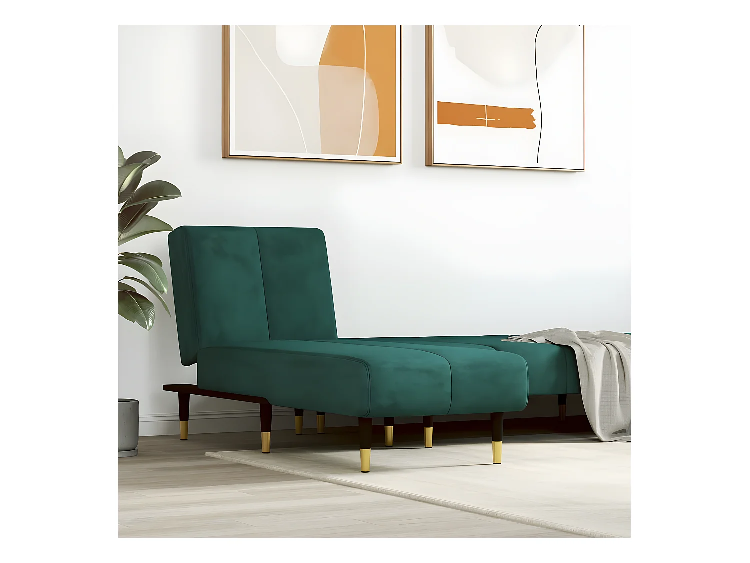 Canapé convertible vert foncé velours LSJ8309