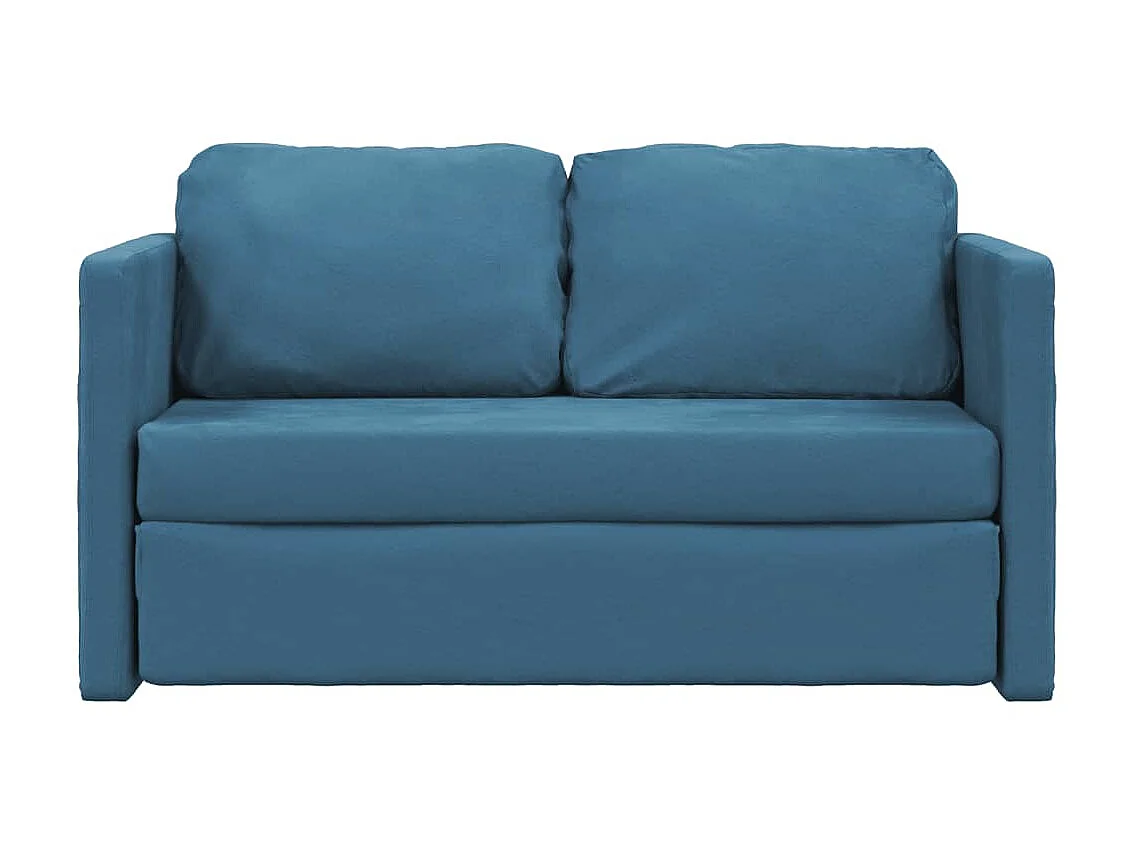 Sofá cama de suelo 2 en 1 terciopelo azul 122x204x55 cm ES481989