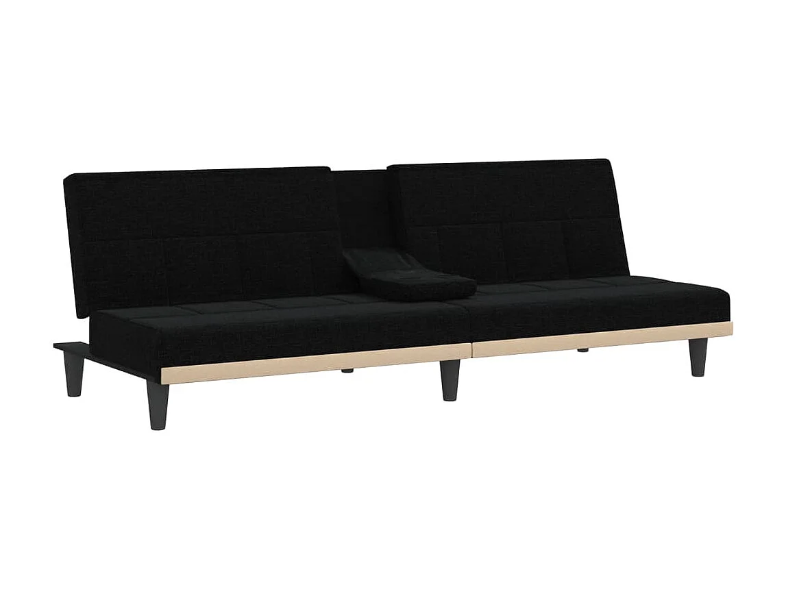 Sofá cama con portavasos tela negro PWFG36403