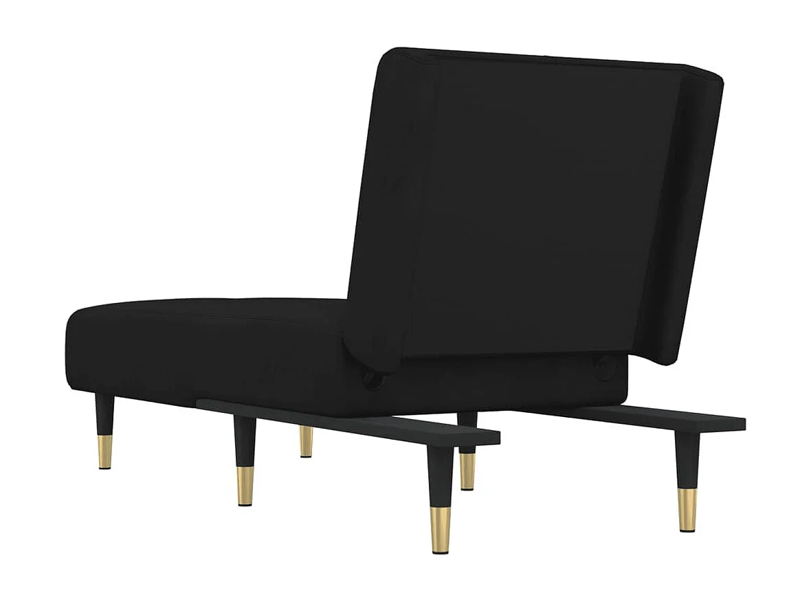 Méridienne convertible noir velours ODF6520 OID7661