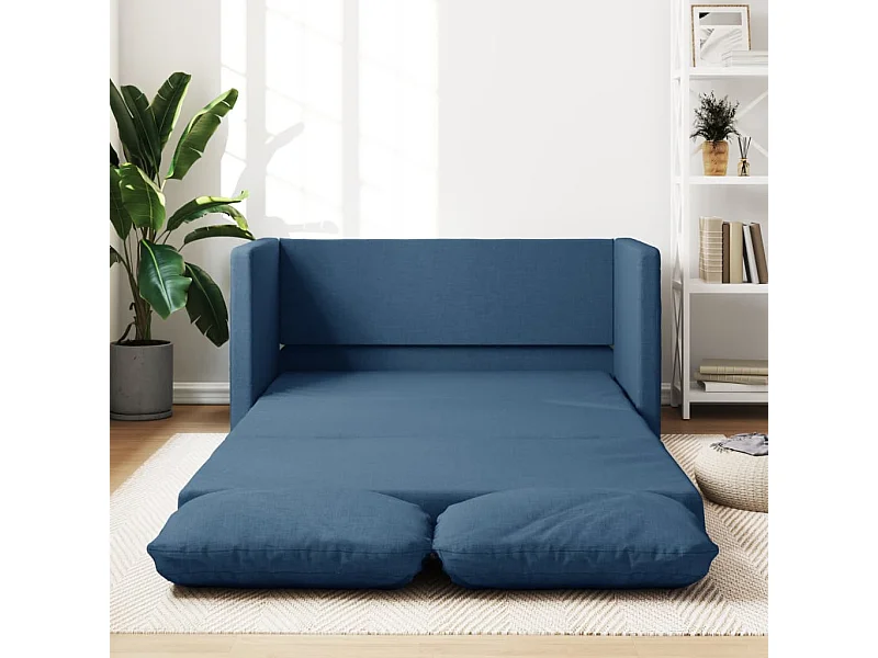Sofá cama de suelo 2 en 1 tela azul 112x174x55 cm ES99632