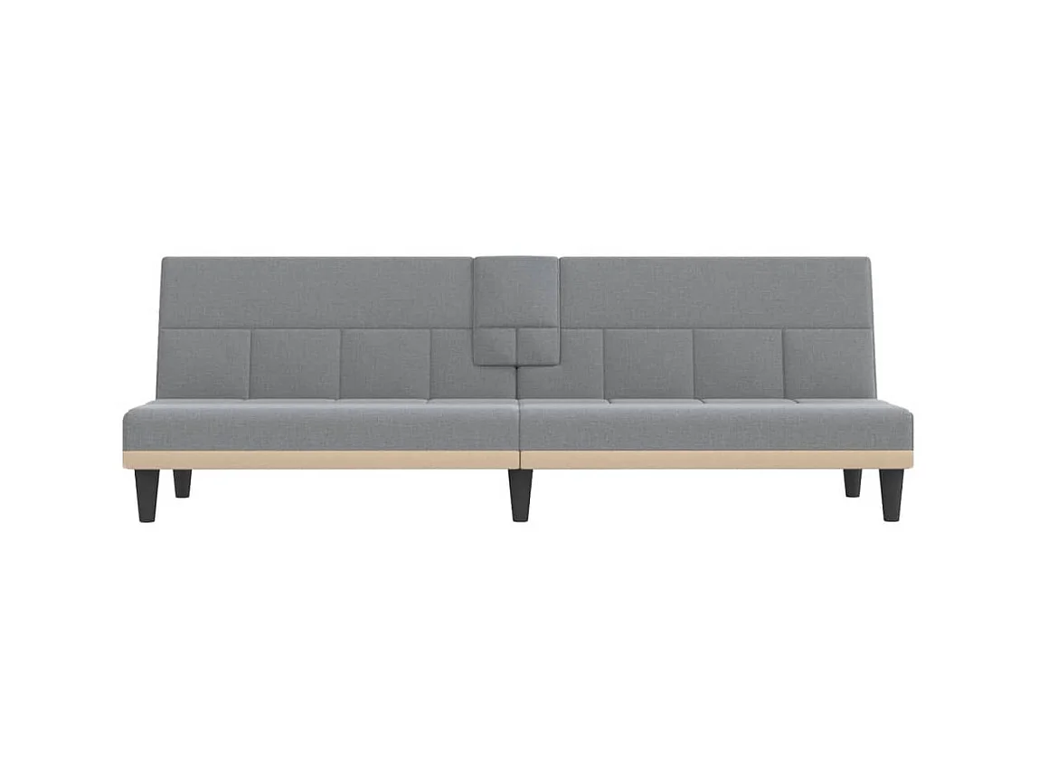 Canapé convertible avec porte-gobelets gris clair tissu KFE6804