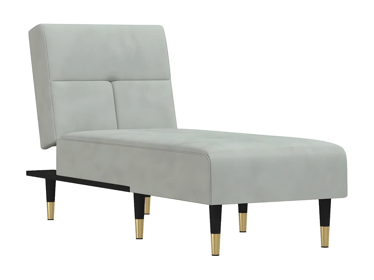 Méridienne convertible gris clair velours ODF3336 OID1727