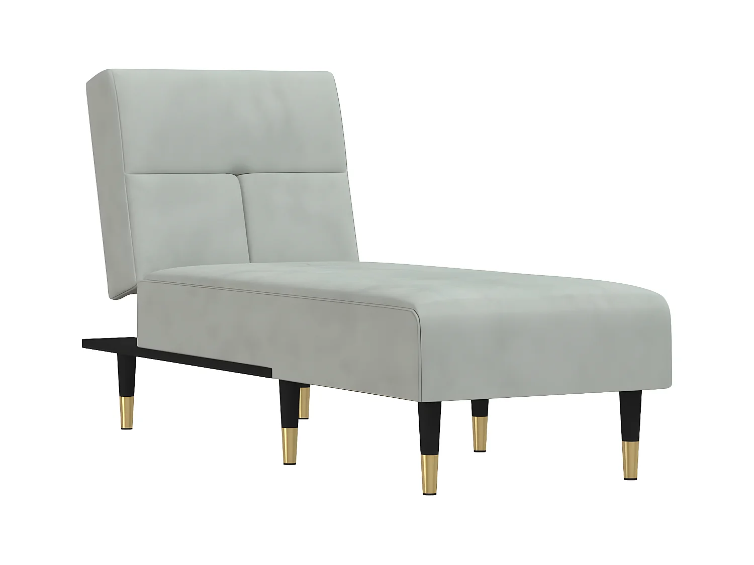 Méridienne convertible gris clair velours ODF3336 OID1727