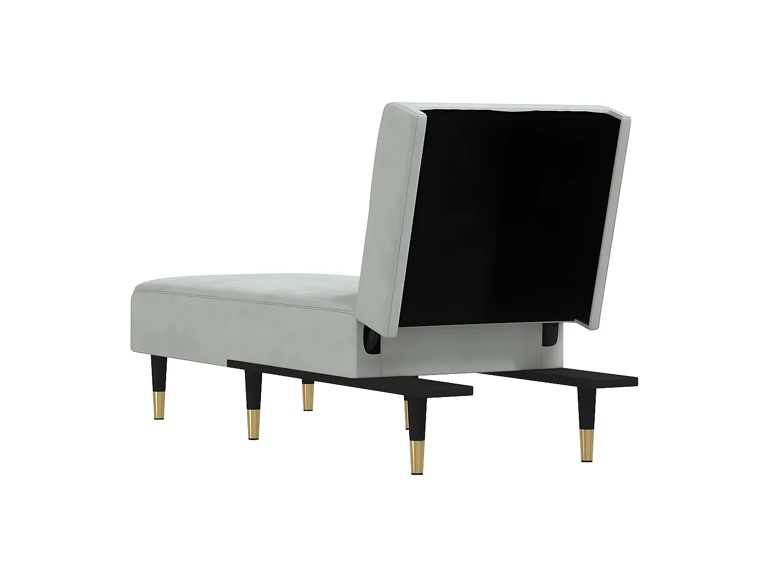 Méridienne convertible gris clair velours ODF3336 OID1727