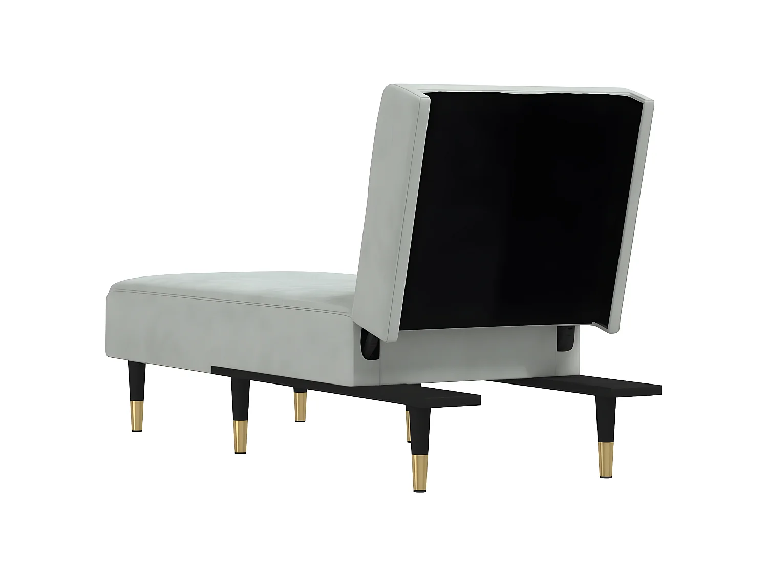 Méridienne convertible gris clair velours ODF3336 OID1727