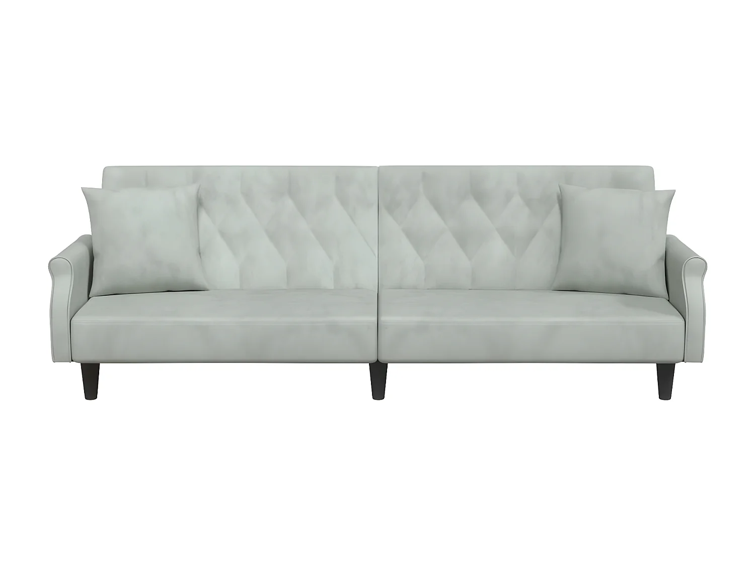 Canapé convertible avec accoudoirs gris clair velours KFE2285