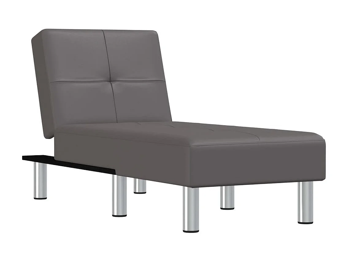 Chaise longue couro artificial cinzento PT653650