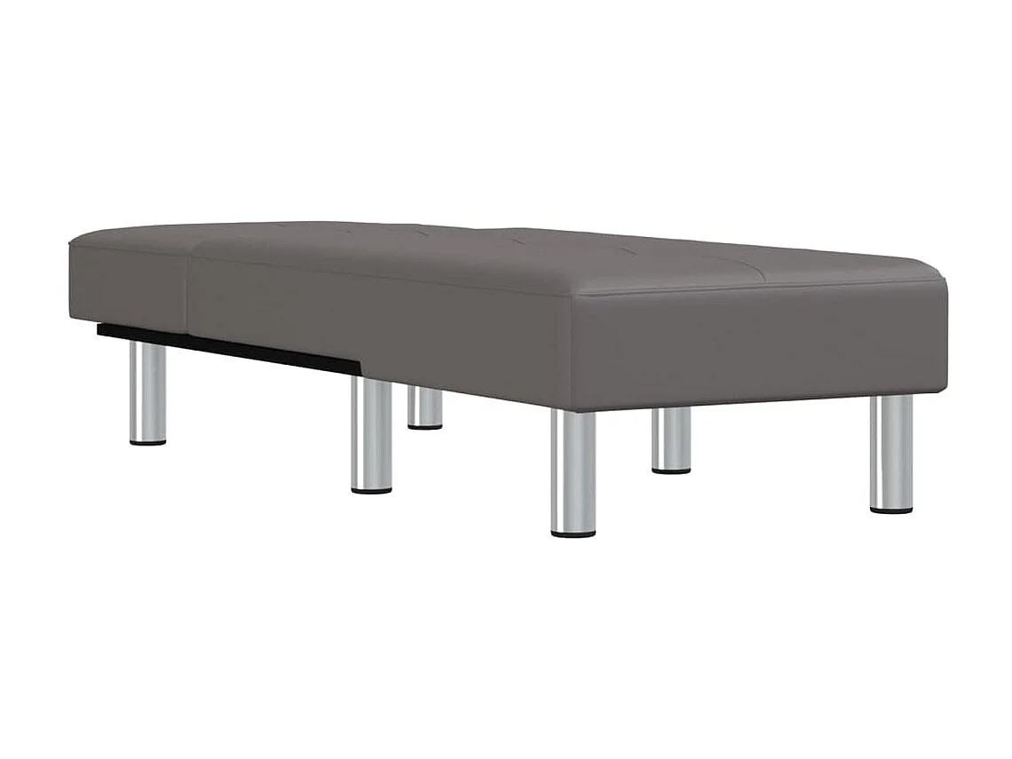 Chaise longue couro artificial cinzento PT653650