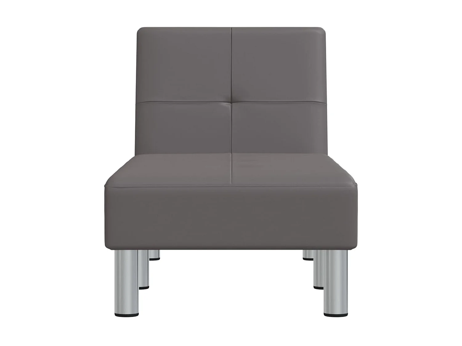 Chaise longue couro artificial cinzento PT653650