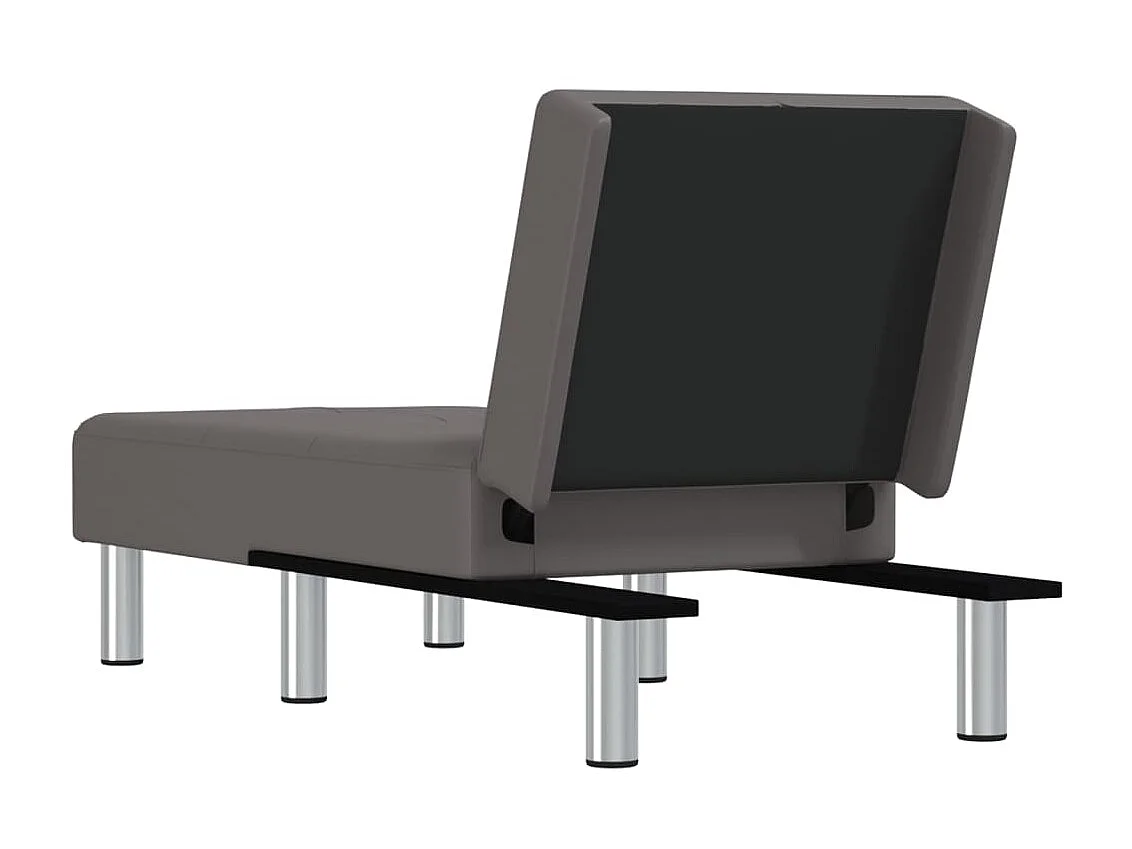 Chaise longue couro artificial cinzento PT653650