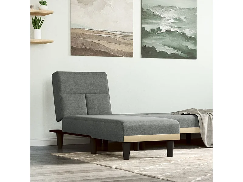 Chaise longue tecido cinzento-escuro PT786514