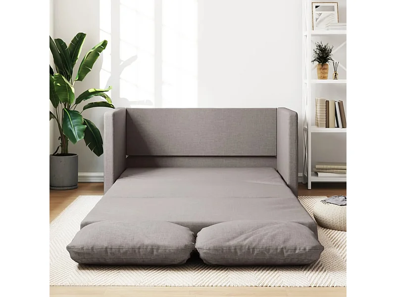 Sofá cama de suelo 2 en 1 tela gris Taupe 112x174x55 cm ES68295