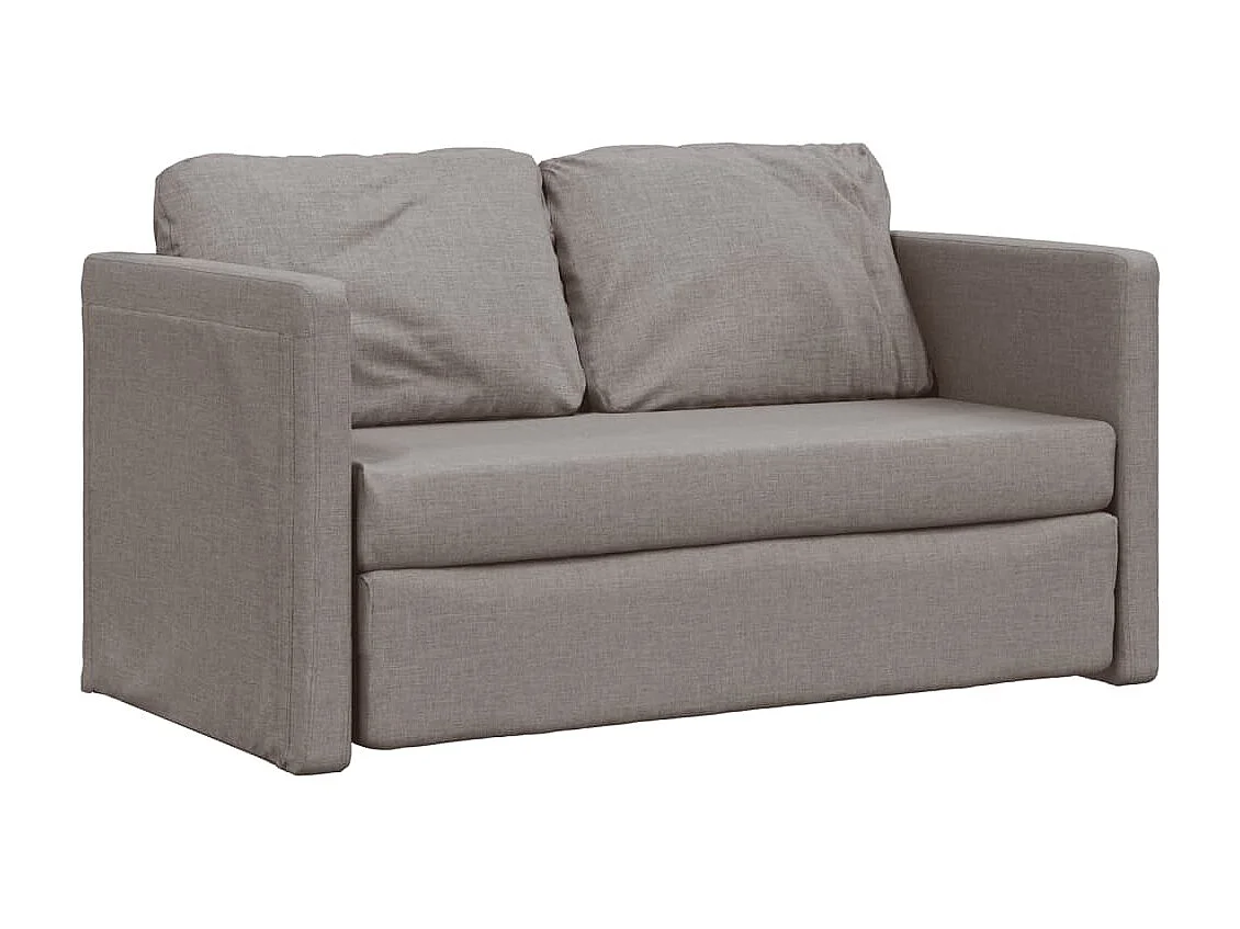 Canapé convertible 2 en 1 taupe tissu 112x174x55 cm  LODW17703