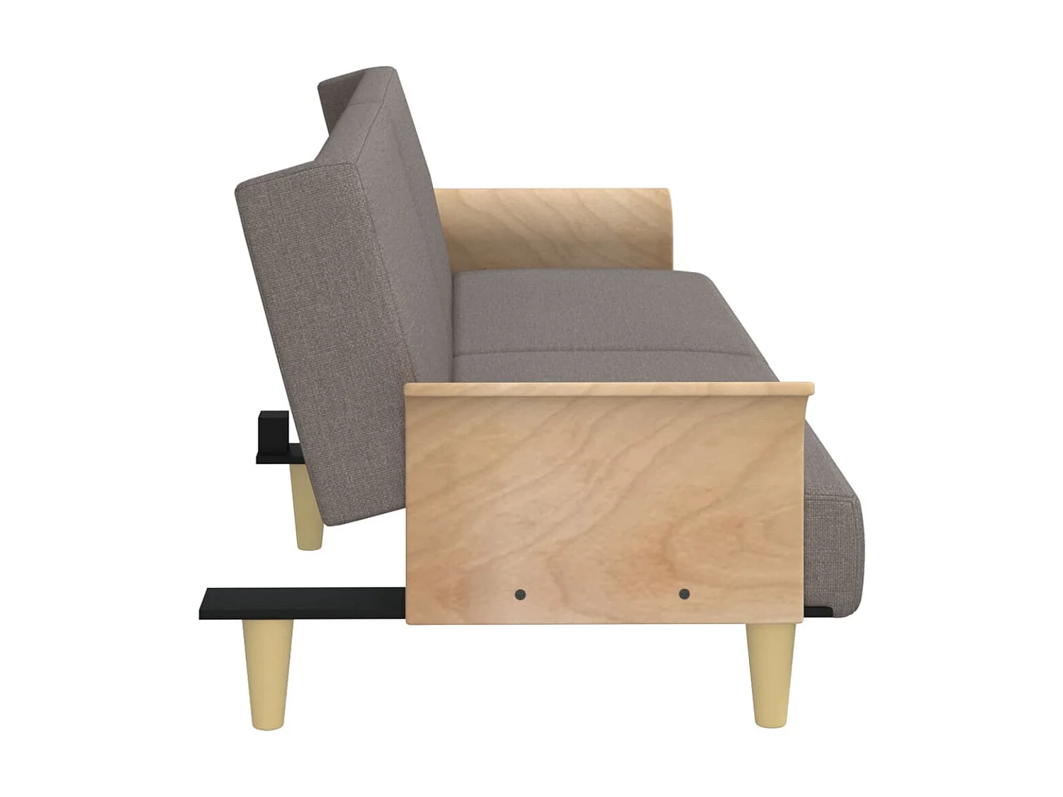 Canapé convertible avec accoudoirs taupe tissu KFE7951