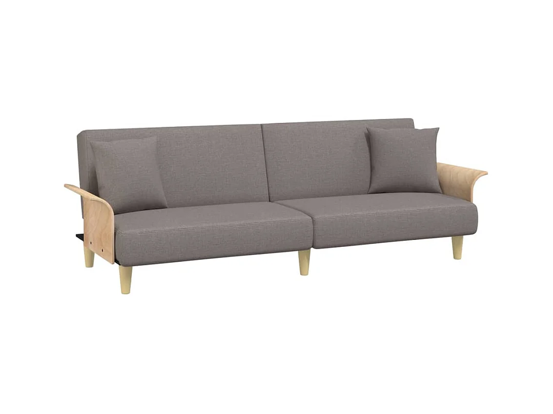 Canapé convertible avec accoudoirs taupe tissu KFE7951