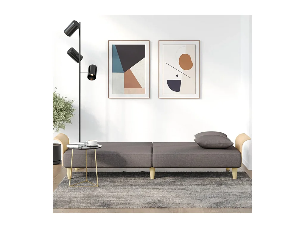 Canapé convertible avec accoudoirs taupe tissu KFE7951