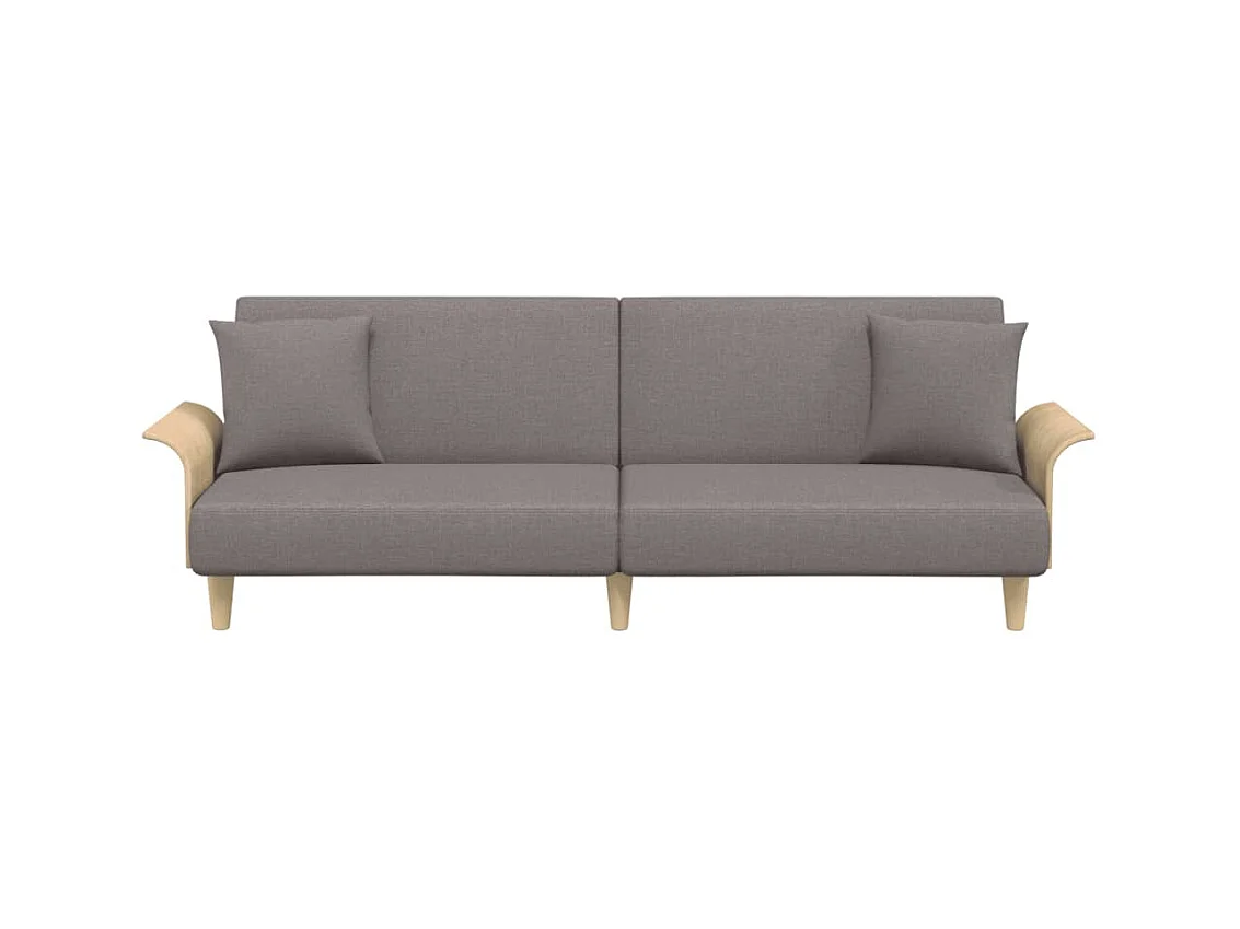 Canapé convertible avec accoudoirs taupe tissu KFE7951