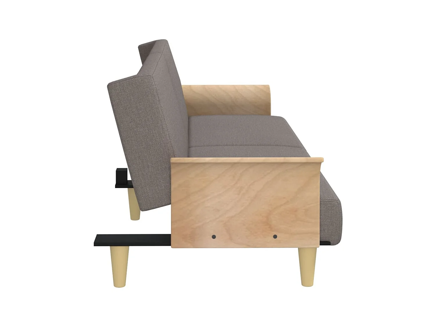 Canapé convertible avec accoudoirs taupe tissu KFE7951