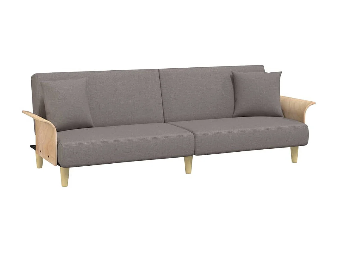 Canapé convertible avec accoudoirs taupe tissu KFE7951