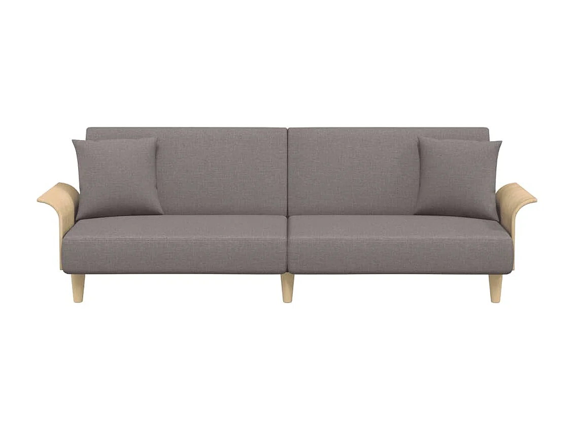 Canapé convertible avec accoudoirs taupe tissu KFE7951