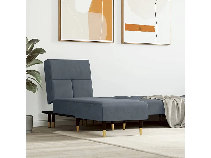 Chaise longue veludo cinzento-escuro PT569064