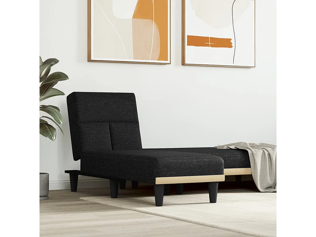 Chaise longue stof zwart NL957923