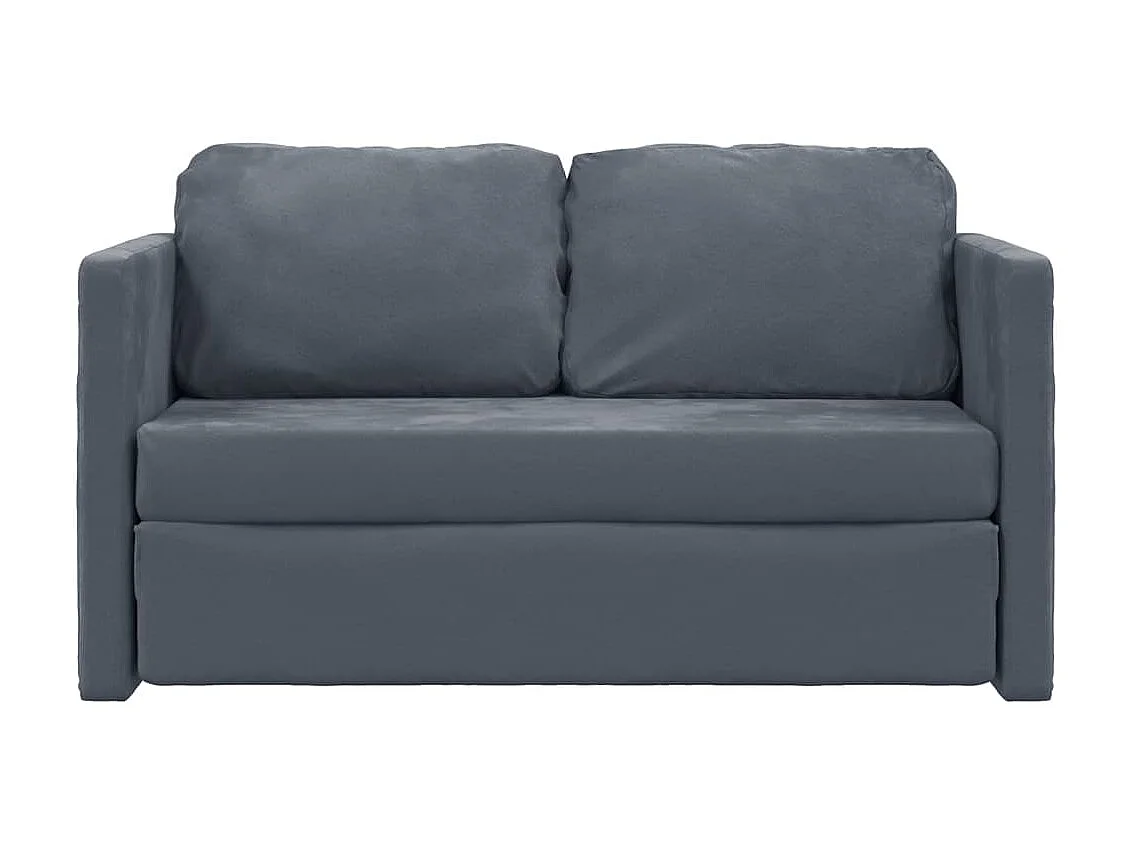 Canapé convertible 2 en 1 gris foncé 122x204x55 cm velours LODW81009