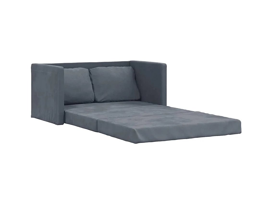 Canapé convertible 2 en 1 gris foncé 122x204x55 cm velours LODW81009