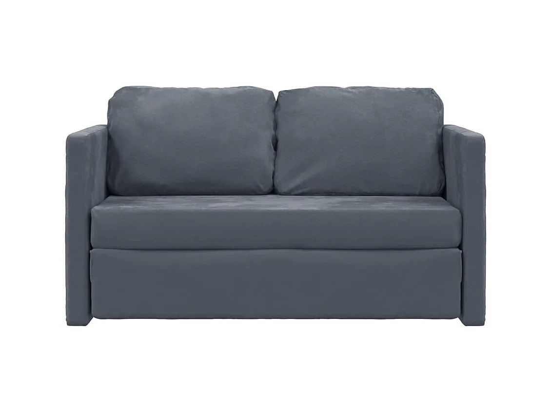 Canapé convertible 2 en 1 gris foncé 122x204x55 cm velours LODW81009
