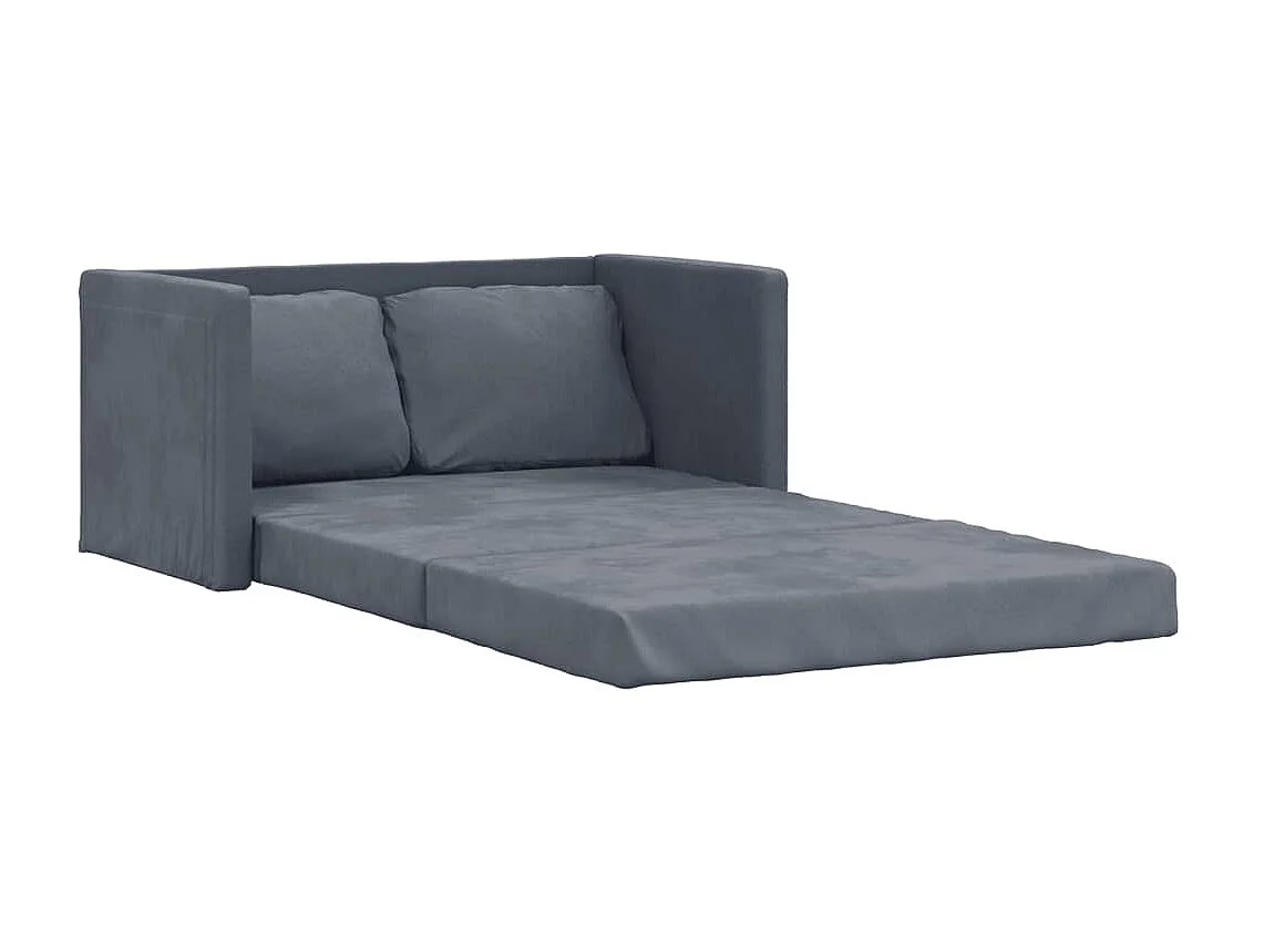 Canapé convertible 2 en 1 gris foncé 122x204x55 cm velours LODW81009