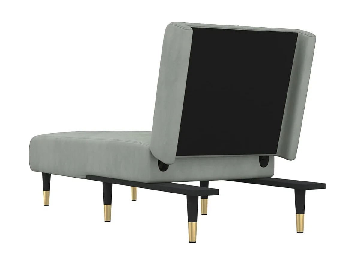 Méridienne convertible gris clair velours ODF7154 OID1751