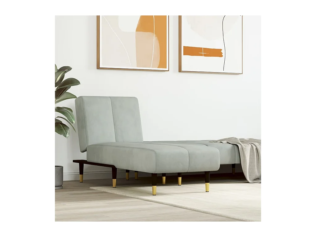 Canapé convertible gris clair velours ODF7154  OID1751