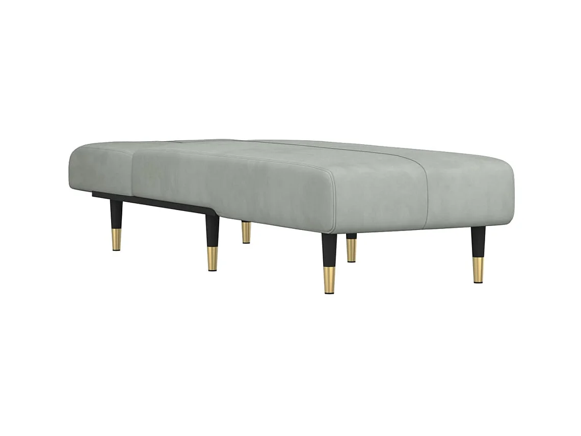 Méridienne convertible gris clair velours ODF7154 OID1751