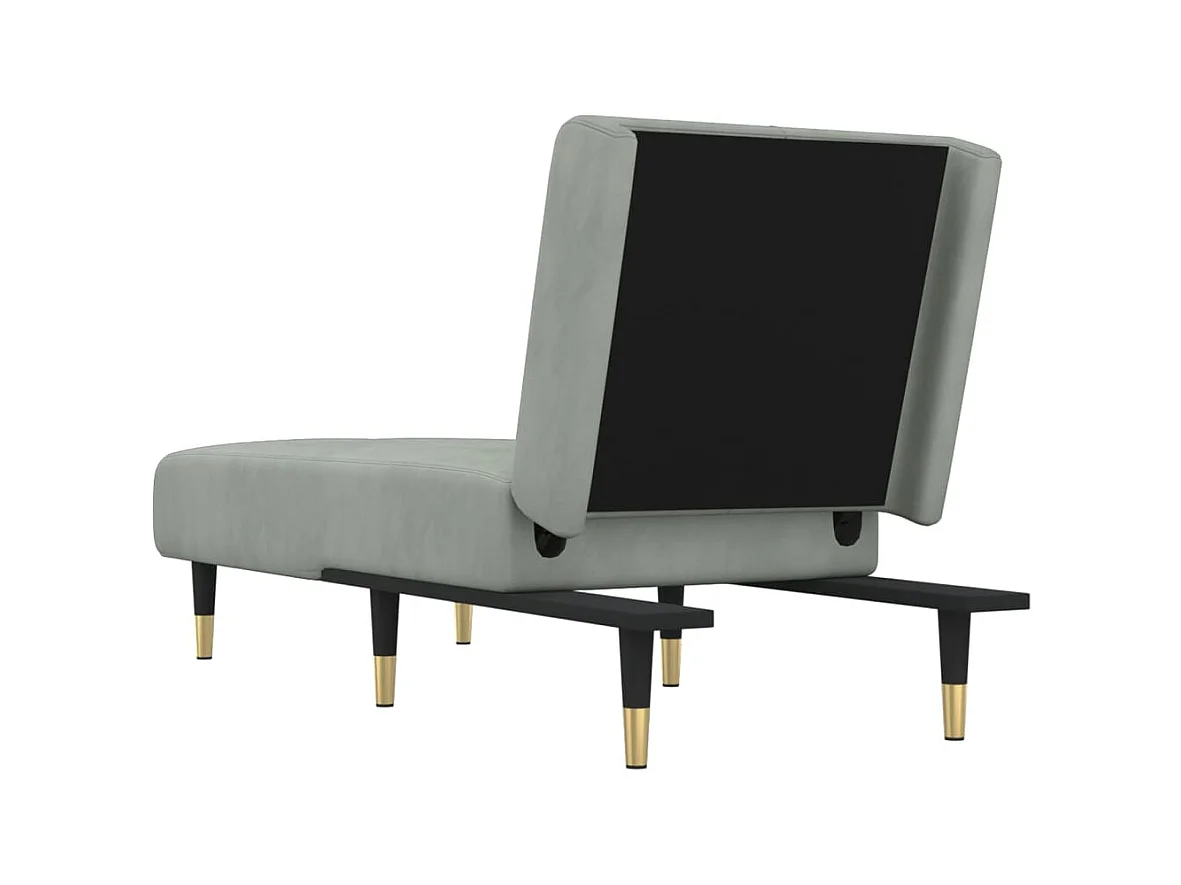 Méridienne convertible gris clair velours ODF7154 OID1751