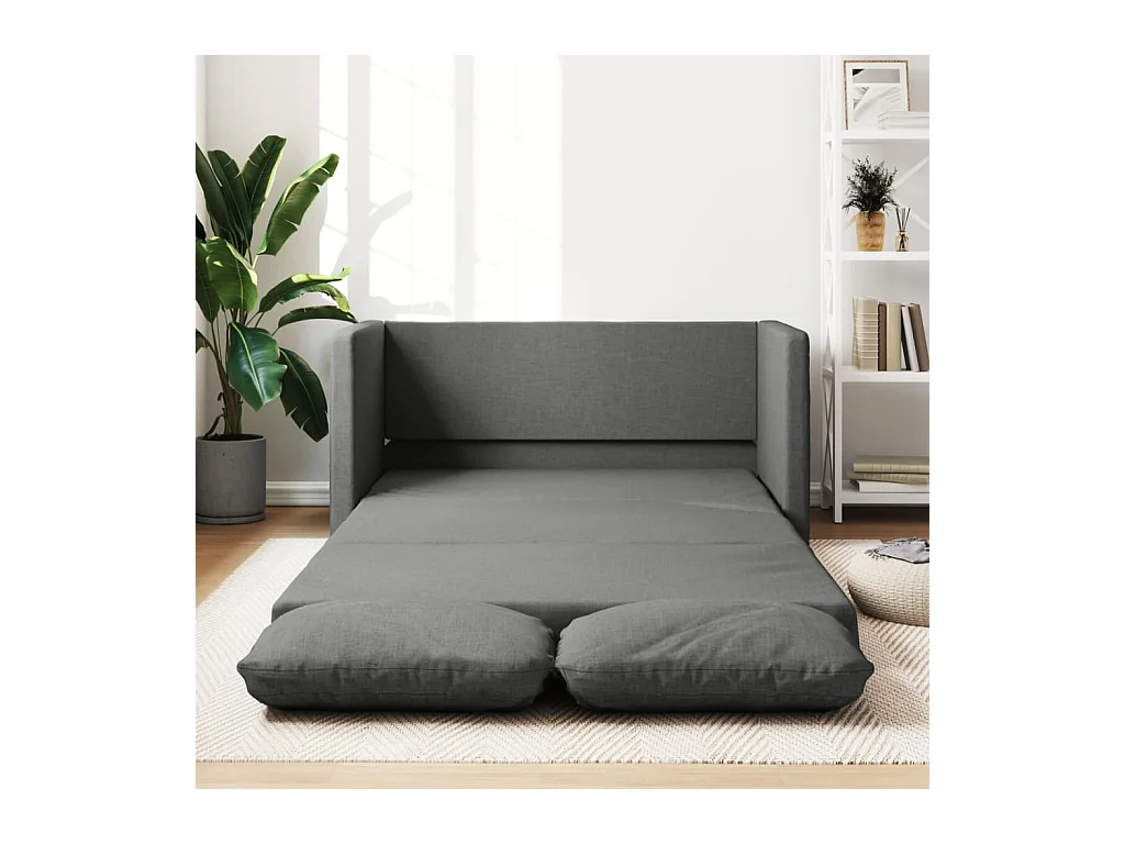 Canapé convertible 2 en 1 gris foncé 112x174x55 cm  tissu LODW52170