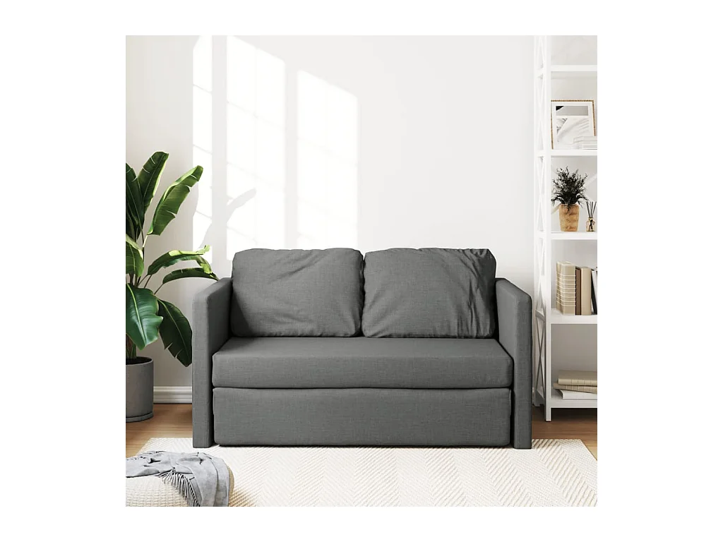 Canapé convertible 2 en 1 gris foncé 112x174x55 cm  tissu LODW52170