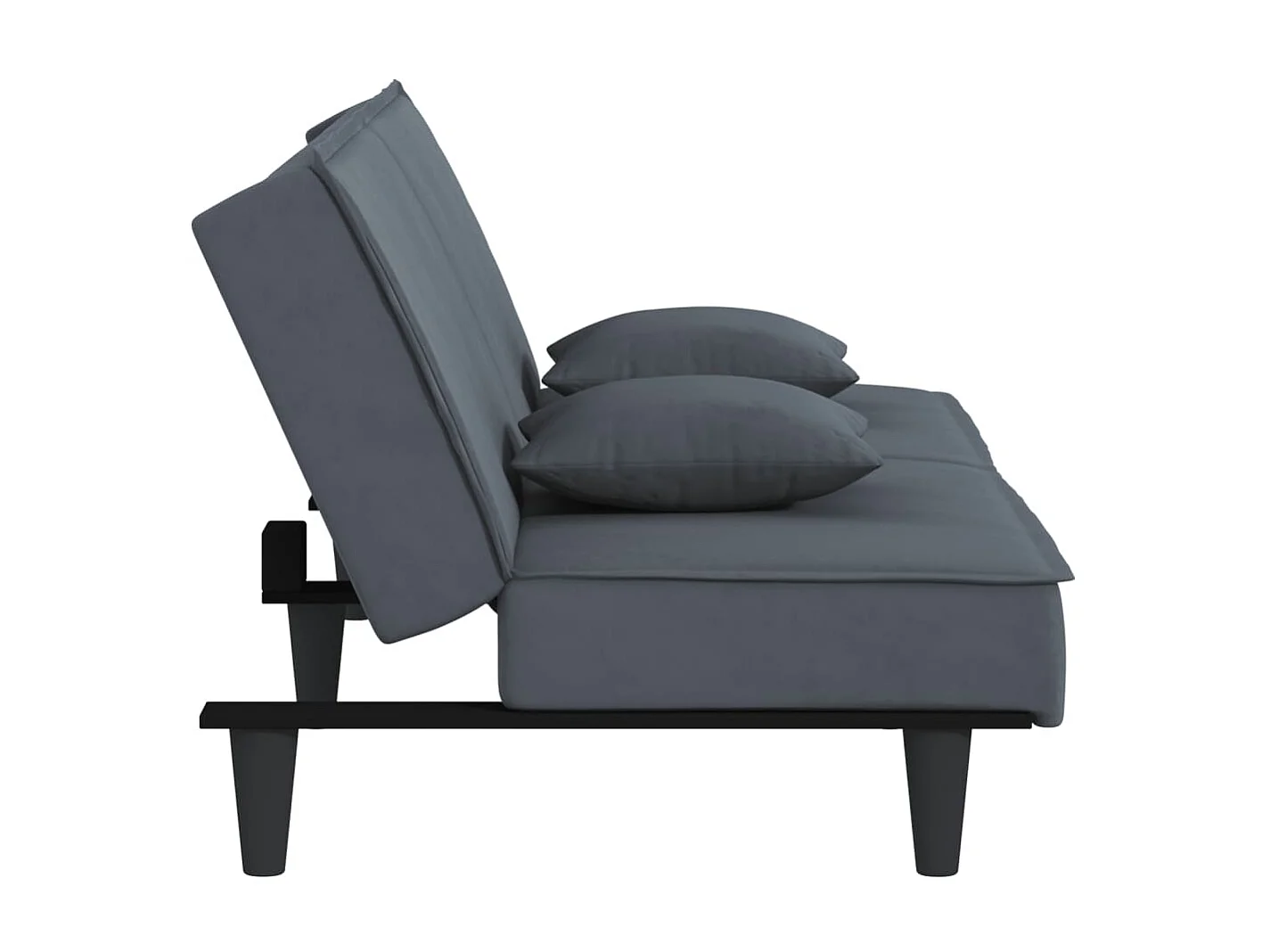 Canapé convertible gris foncé Velours KFE3876