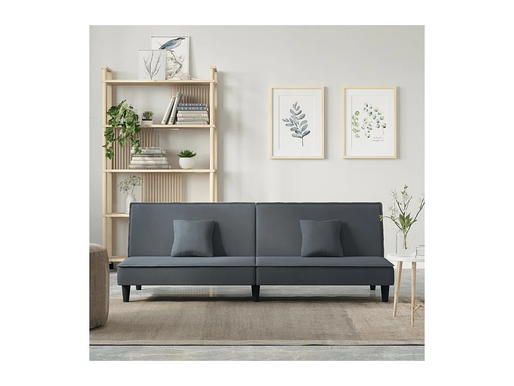 Canapé convertible gris foncé Velours KFE3876