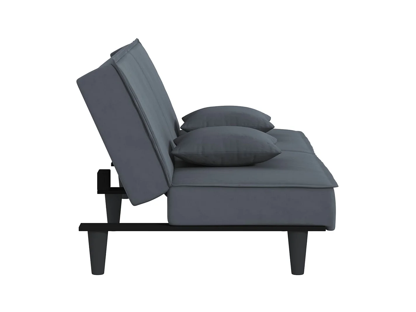 Canapé convertible gris foncé Velours KFE3876