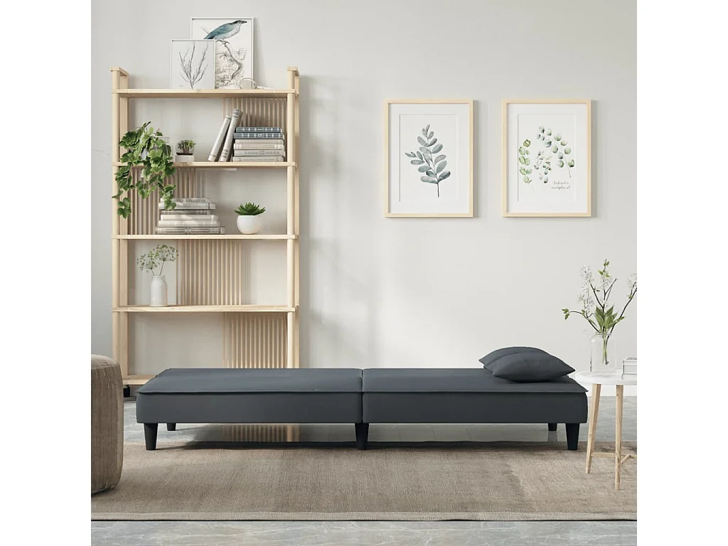 Canapé convertible gris foncé Velours KFE3876