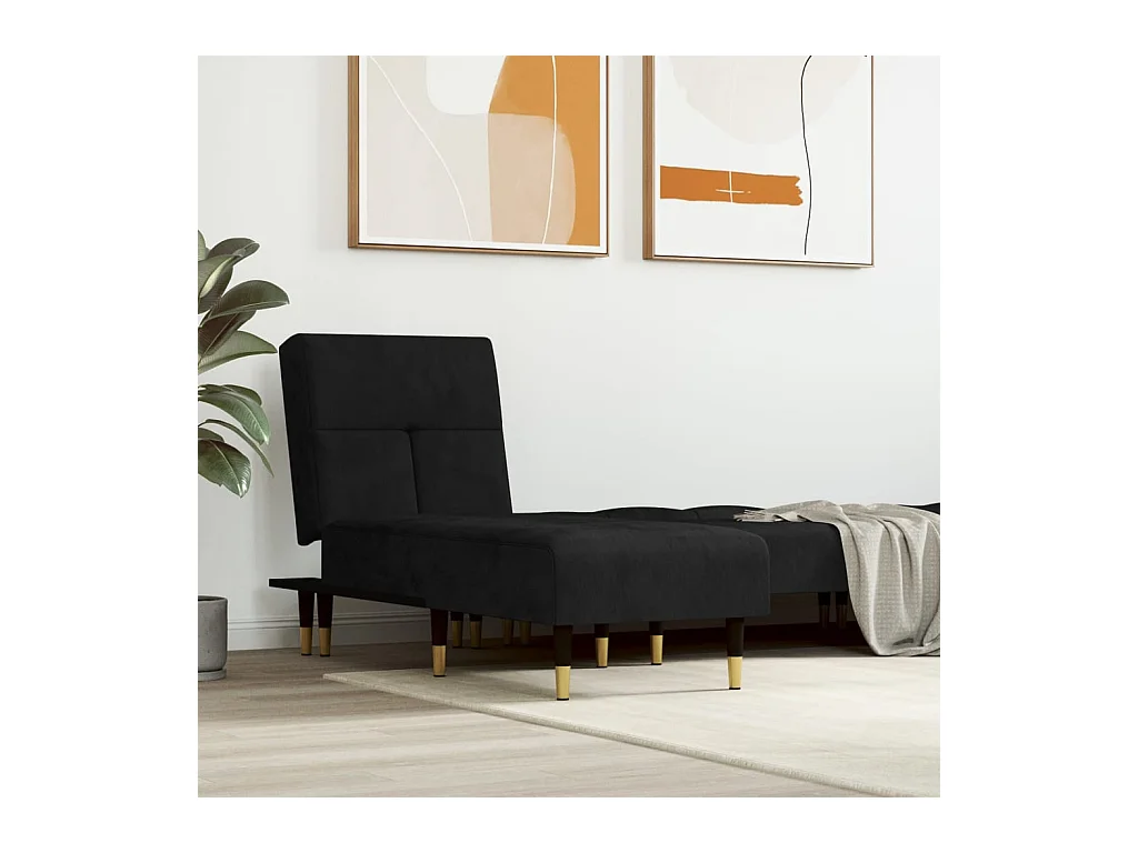 Canapé convertible noir velours ODF8542  OID3453