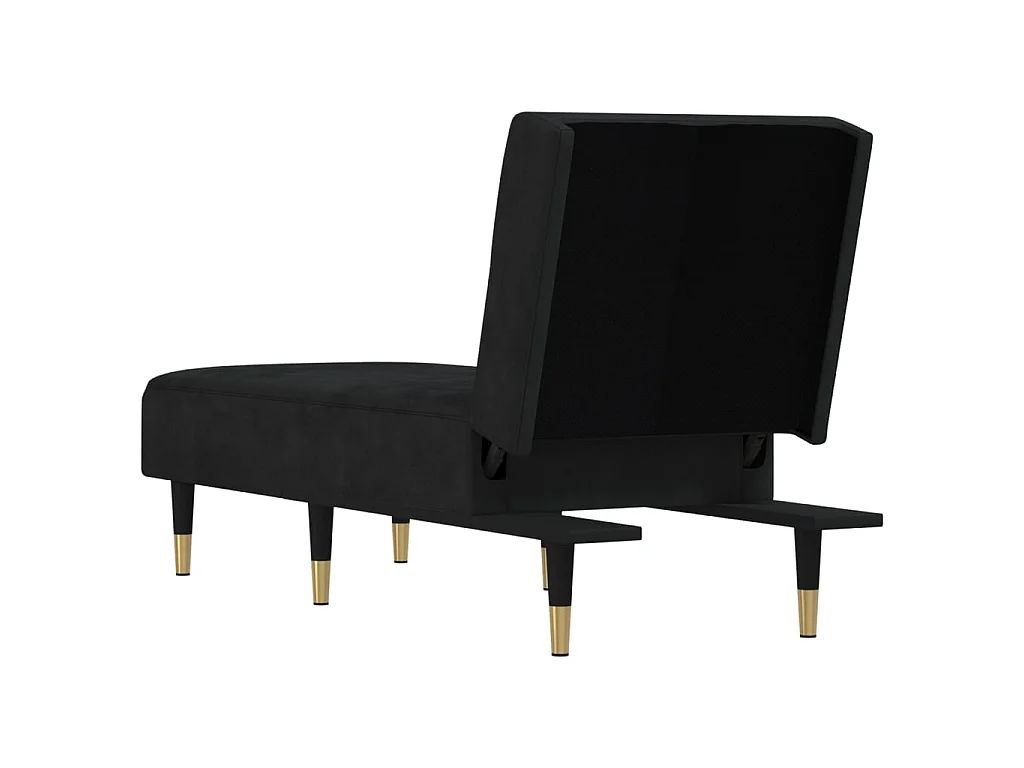 Chaise longue fluweel zwart NL696903