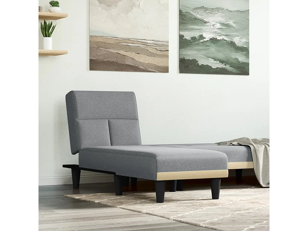 Méridienne convertible gris clair tissu ODF1197 OID1728