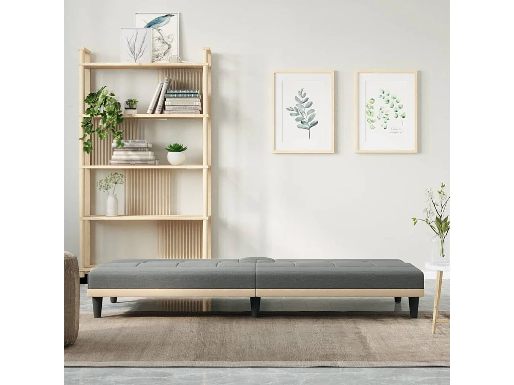 Canapé convertible avec porte-gobelets gris foncé tissu KFE3099