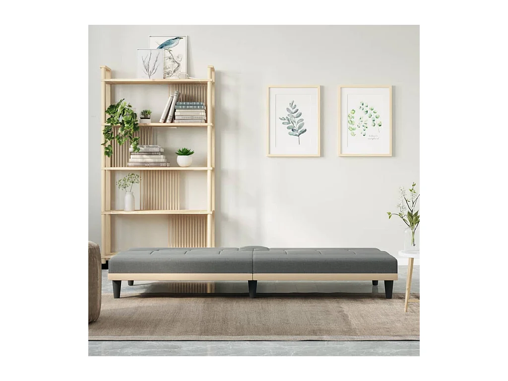 Canapé convertible avec porte-gobelets gris foncé tissu KFE3099