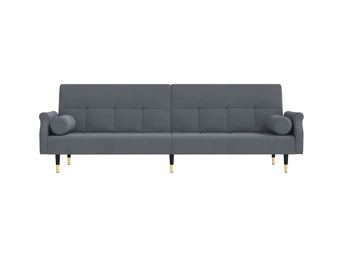 Canapé convertible avec coussins gris foncé velours KFE7253