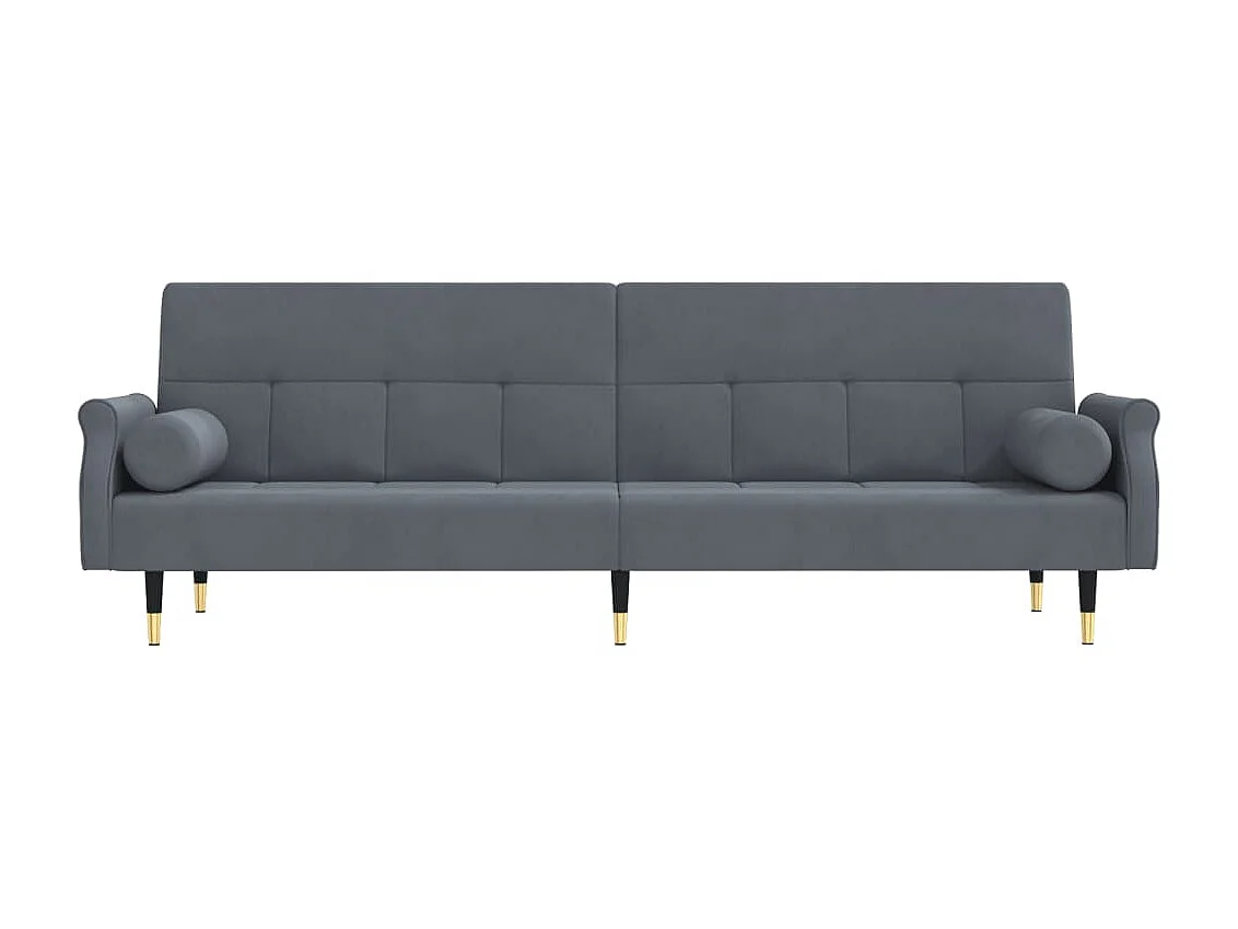 Canapé convertible avec coussins gris foncé velours KFE7253