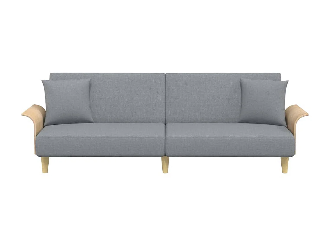 Canapé convertible avec accoudoirs gris clair tissu KFE4401