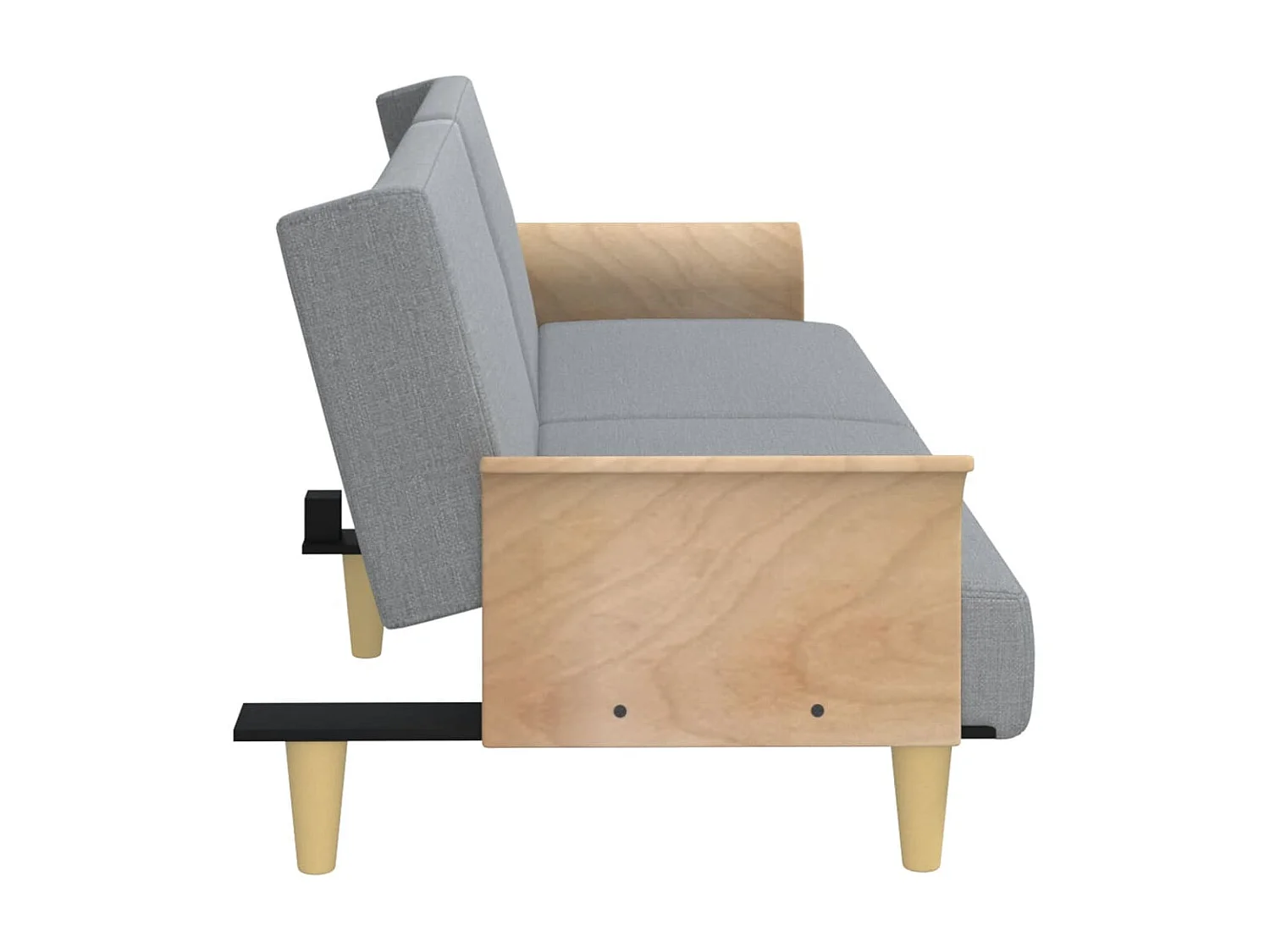 Canapé convertible avec accoudoirs gris clair tissu KFE4401